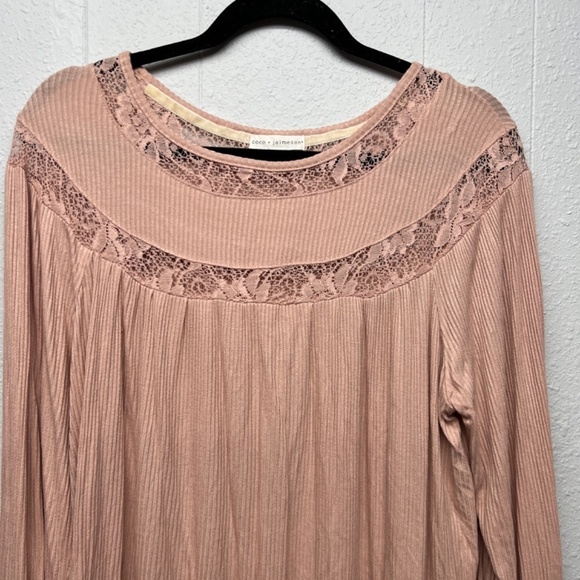 Coco+Jaimeson Lace Flowy Top Womens Large Casual Workwear Party Elegant Stretch - Picture 3 of 12
